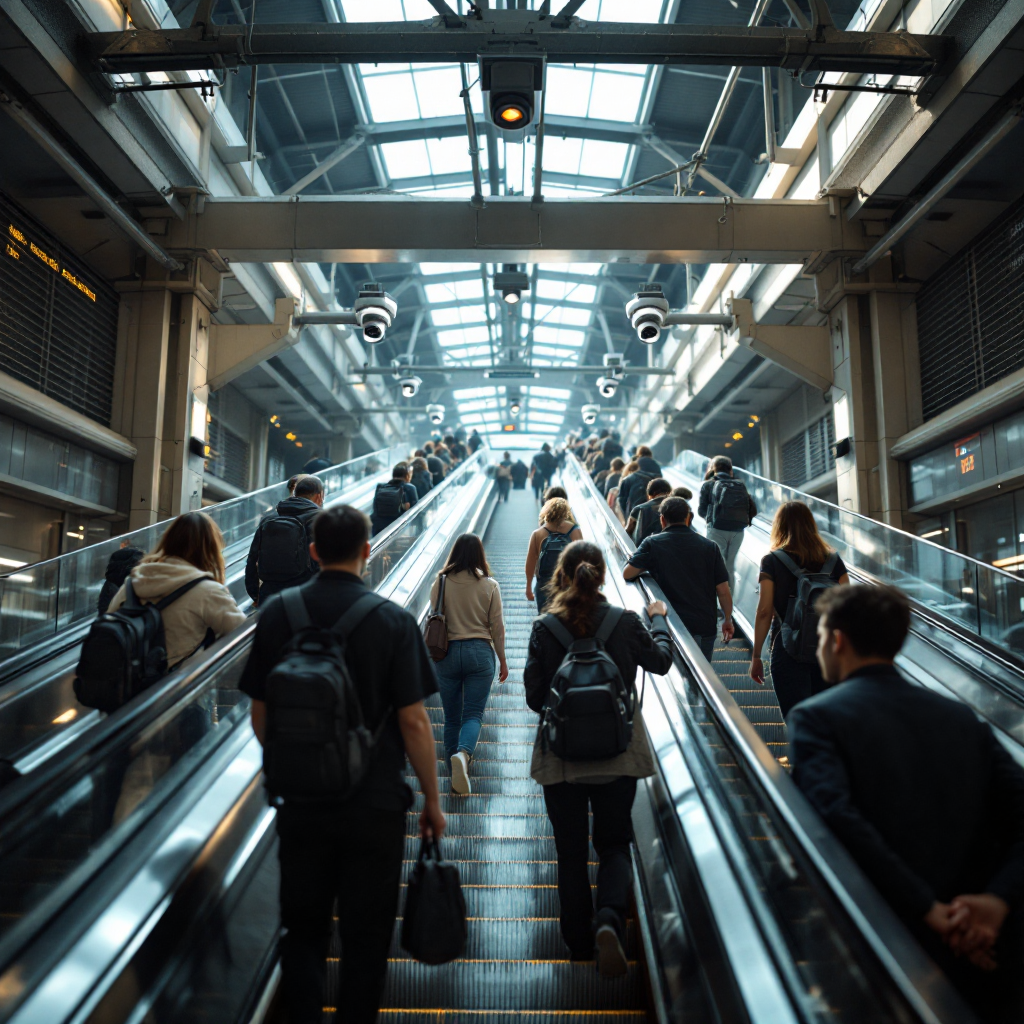 Escalator incident detection with cameras via AI video