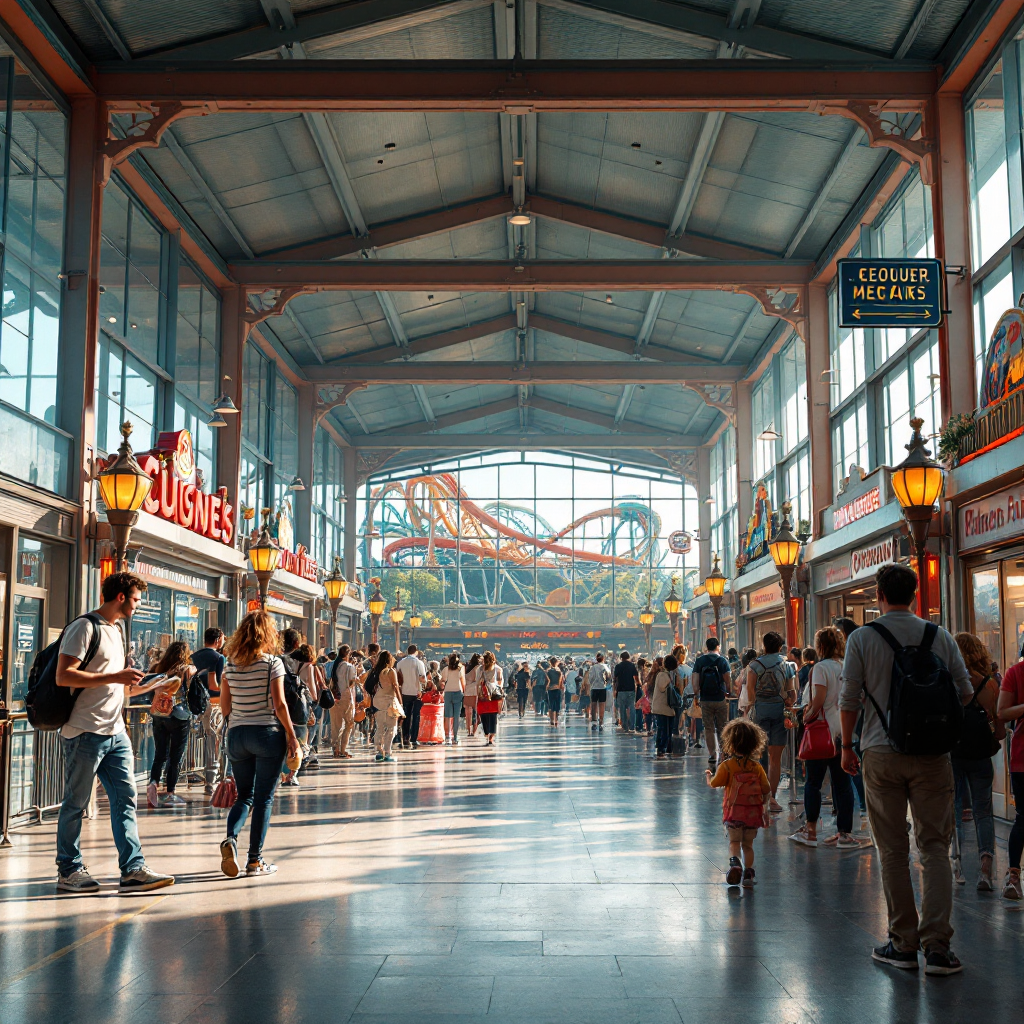 Ride queue time analytics with cameras for theme parks