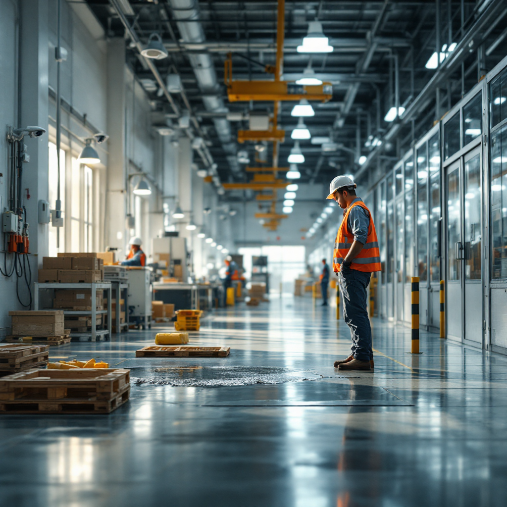 Detecção de Derramamentos ou Vazamentos com IA em Pisos de Produção