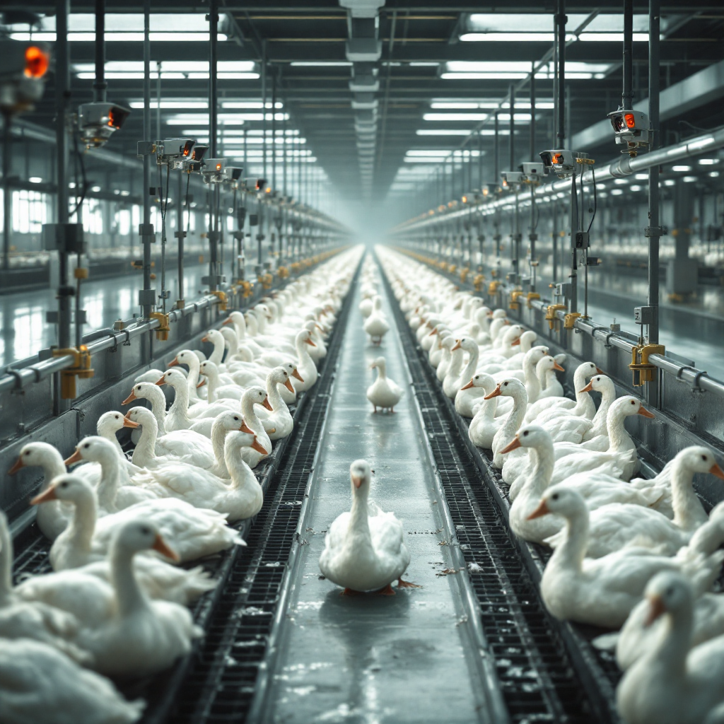 Analisi video con intelligenza artificiale per macelli di anatre e oche